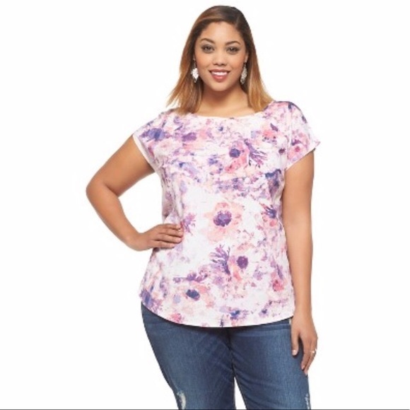 Ava & Viv Tops - Ava and Viv pink printed blouse